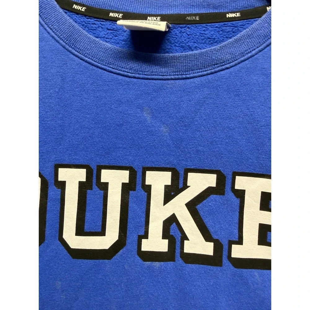 Duke Blue‎ Devils Sweatshirt Mens XL Royal Blue Nike NCAA Graphic Print Ribbed